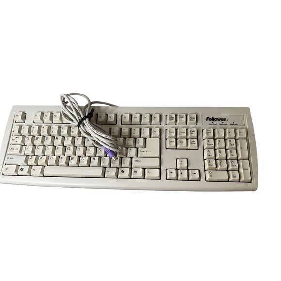 Fellowes KB-2971 VTG CLICK Wired Computer Keyboard Off White UNTESTED - Picture 1 of 10